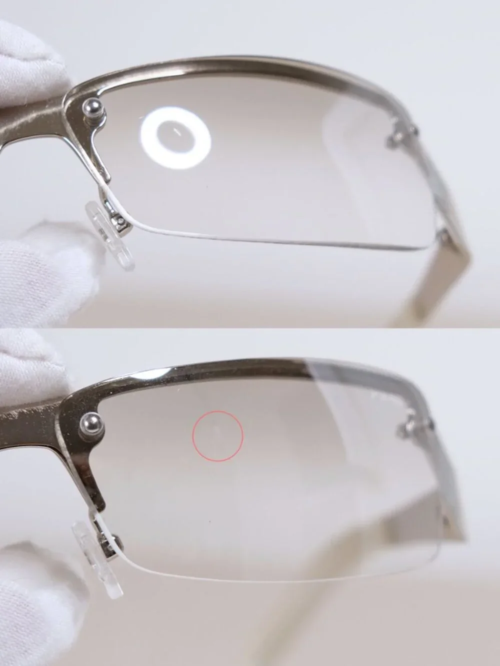 Y2K Prada Cyber Minimalist Sunglasses, clear/mirrored, silver, PR1003 12/65/125